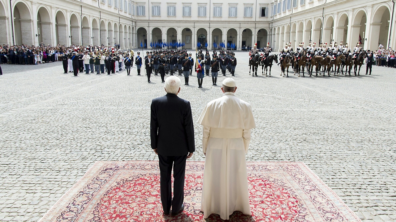 Papa Francesco al Quirinale, ricevuto dal Presidente Mattarella in occasione della Visita Ufficiale