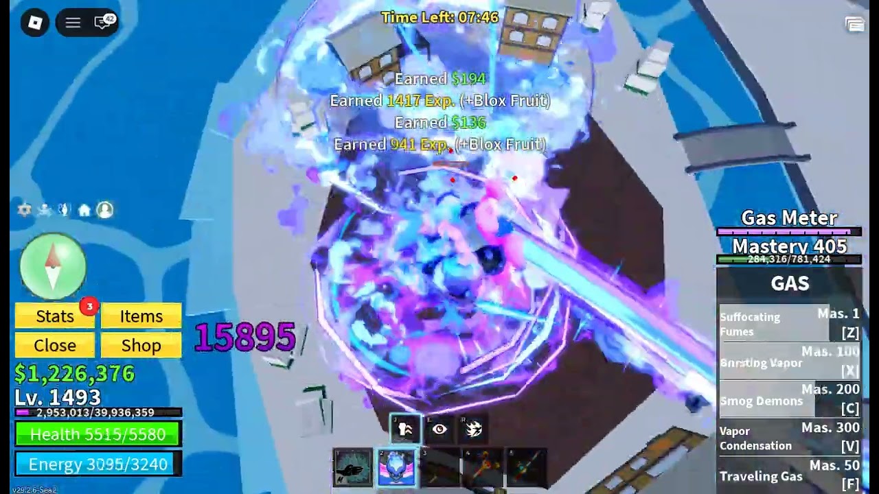 How fast can a gas user complete a ice raid
