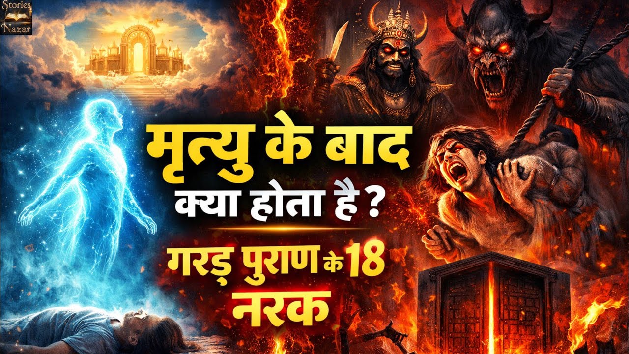 मृत्यु के बाद आत्मा के साथ क्या होता है? 😱 | गरुड़ पुराण के 18 नरक और कर्मों की सज़ा | Stories Nazar
