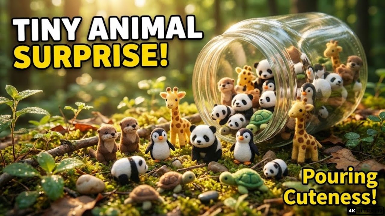 Tiny Animals Pouring From Jars Across Nature — So Satisfying! #asmr #oddlysatisfying
