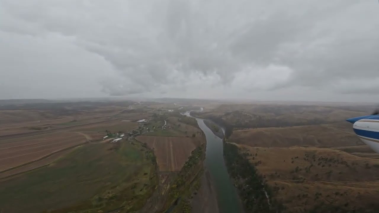 Flying the beautiful Yellowstone River on a rainy day in Montana!