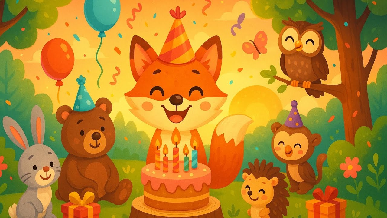 Geburtstag im Wald – Fröhliches Kinderlied mit Tieren, Torte & Konfetti | Kinderlieder und Spaß