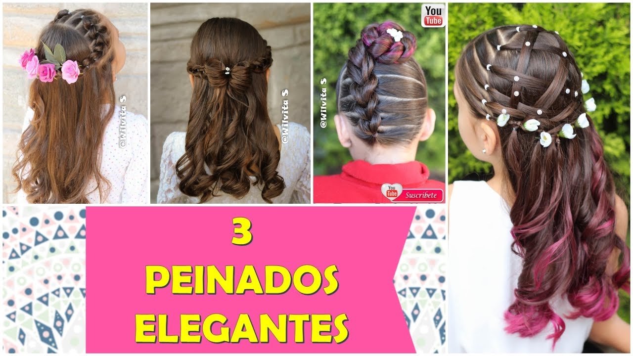 ❤️3 PEINADOS elegantes para niñas❤️ Peinados FÁCILES  / WILVITA