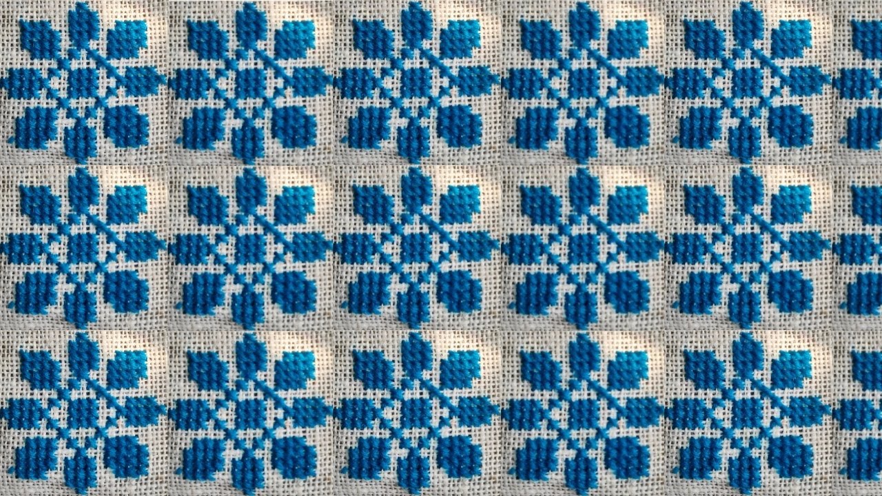 Cross stitch flower design-how to make ason design-stitch rugs,sittingmat,doormat