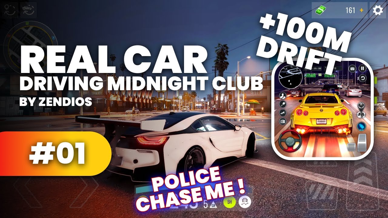 POLICE CHASING ME ! - Real Car Driving Midnight Club - GAMEPLAY 01 - (3 challenges in 10 min)