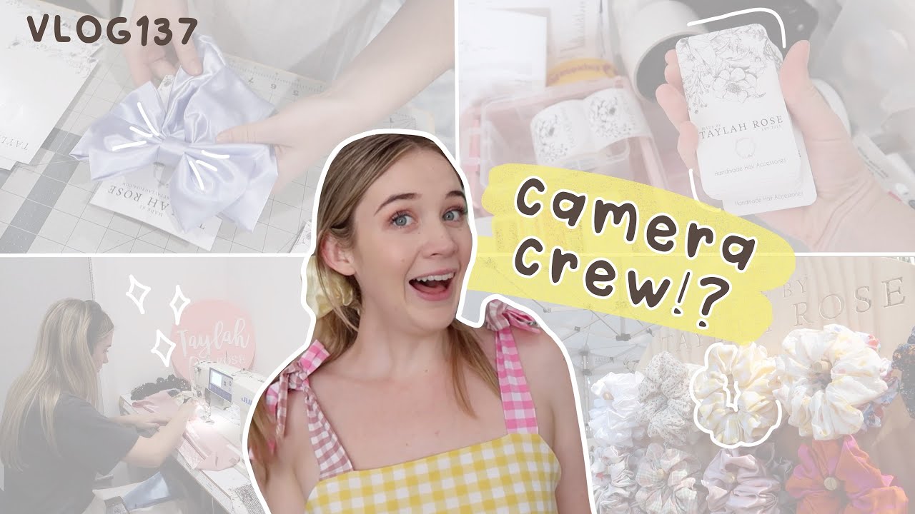 I was filmed at my craft fair! Vista film crew + market prep making scrunchies and bows VLOG137