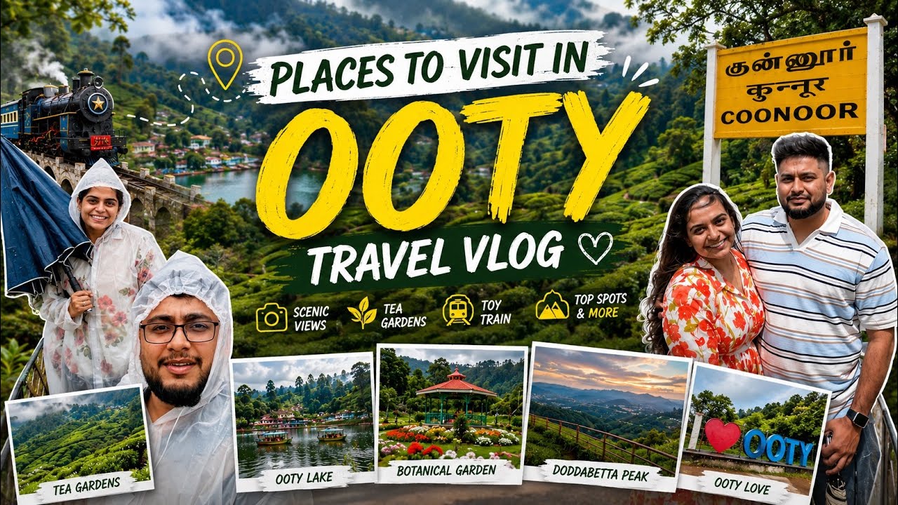Top tourist Places in OOTY -Tea Estate, Botanical Garden, Coonoor Toy Train #ooty 