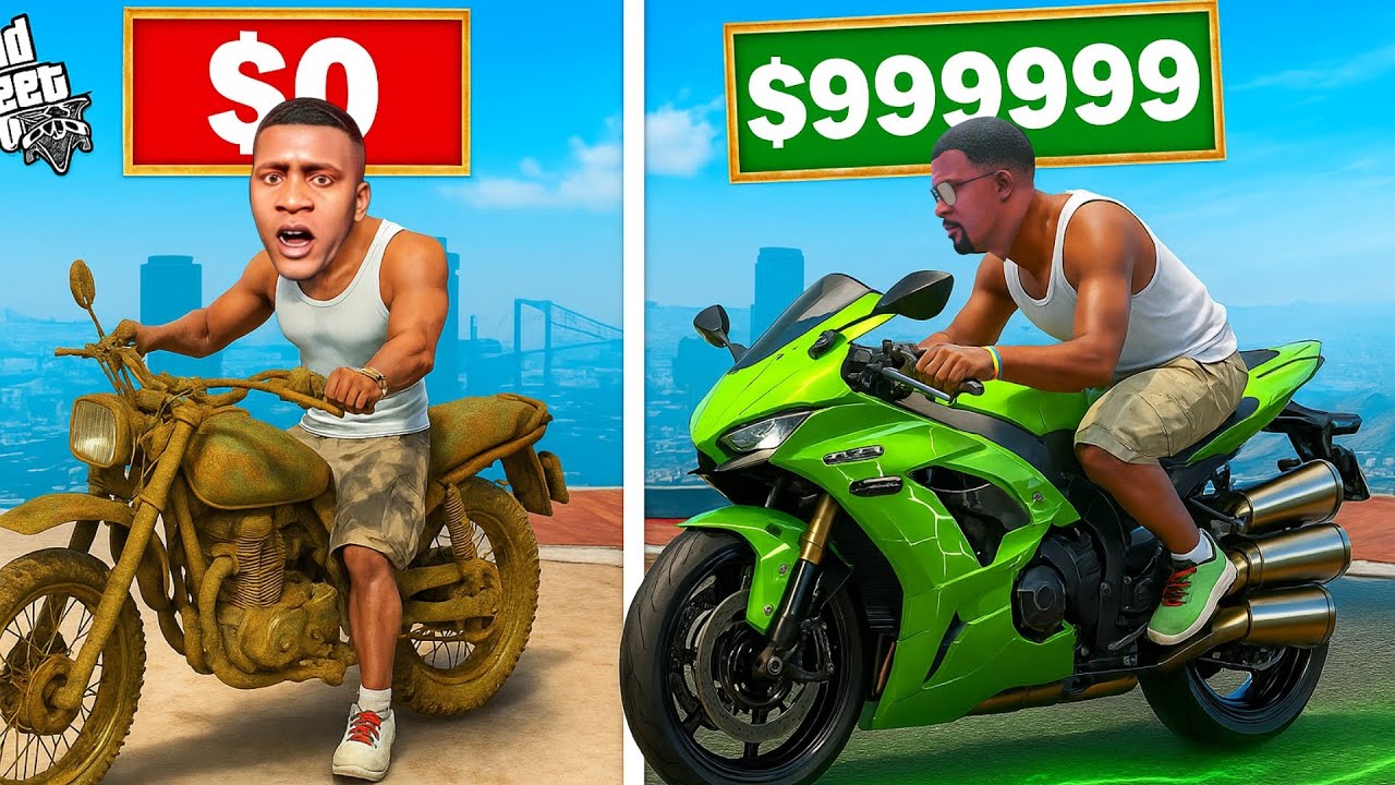 Franklin $1 to $1,000,000,000 SUPER BIKE In GTA 5!