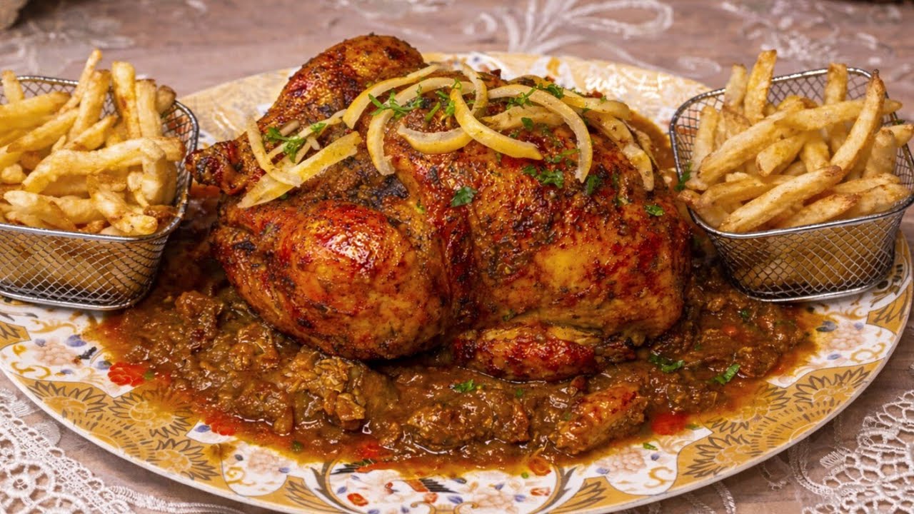📍دجاجة معمّرة بالمعدنوس | محمّرة فالفُرن بدغميرة معلكة كتقطر بالبنة 🤤