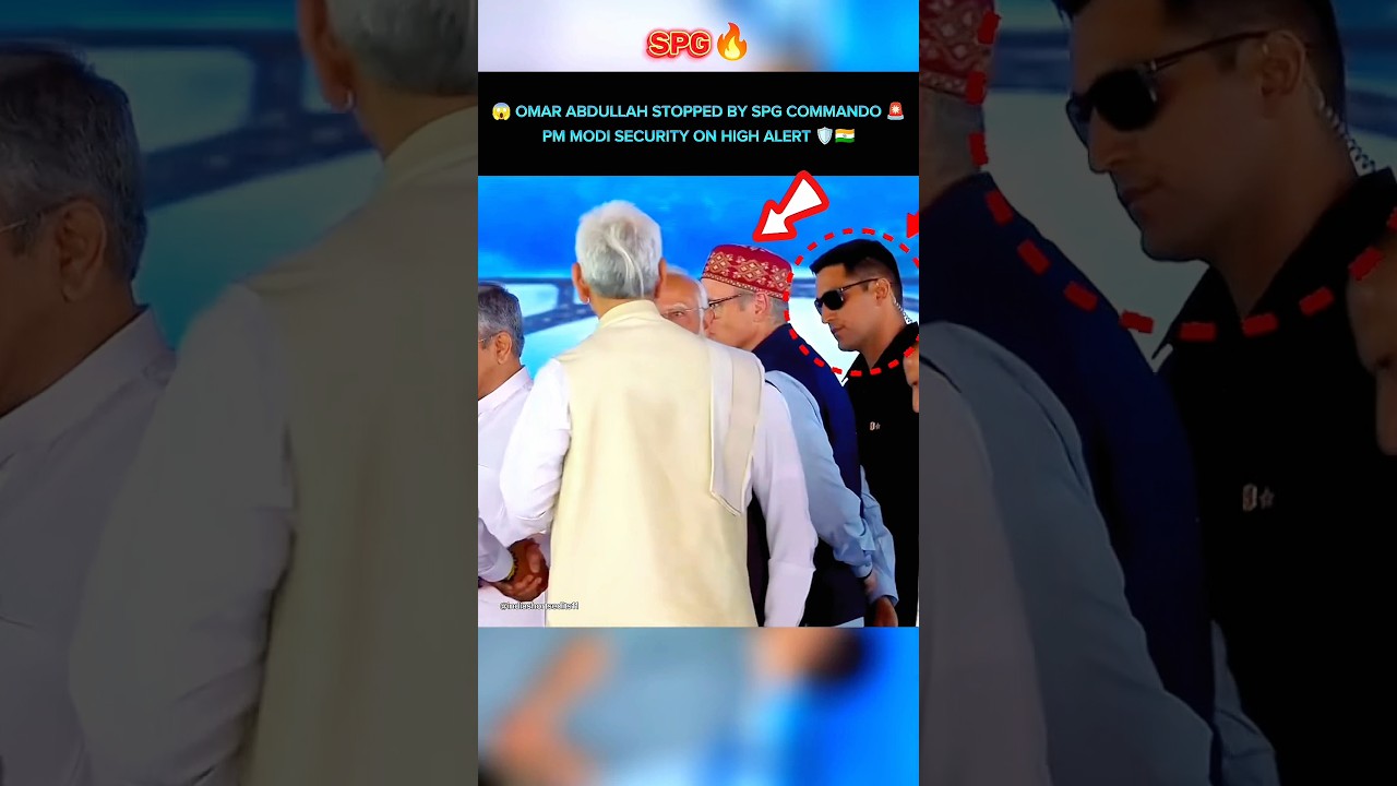 😳-PM MODI SECURITY ON HIGH ALERT 🔥 OMAR ABDULLAH STOPPED BY SPG COMMANDO 🚨 #shorts #viral #pmmodi