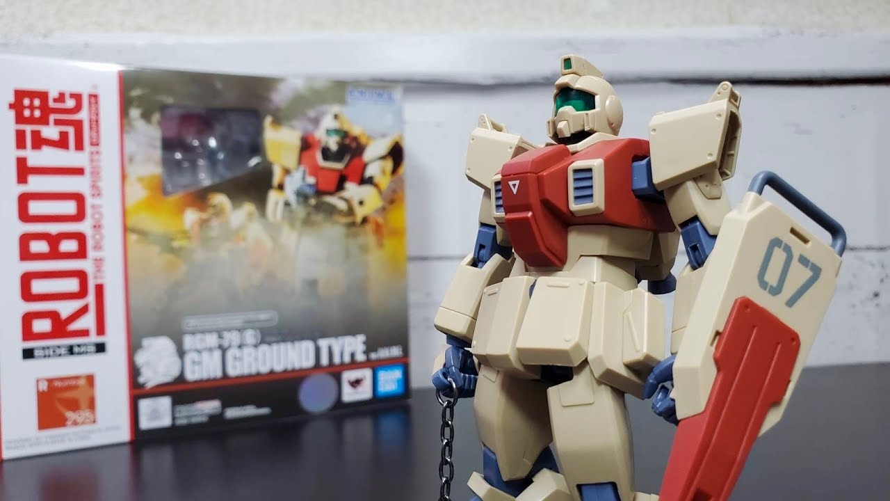 【ROBOT魂】陸戦型ジムver.A.N.I.M.E.レビュー(コジマ大隊を支えた名機登場！オリジナルジョイントパーツや鎖ハンマーが付属！)