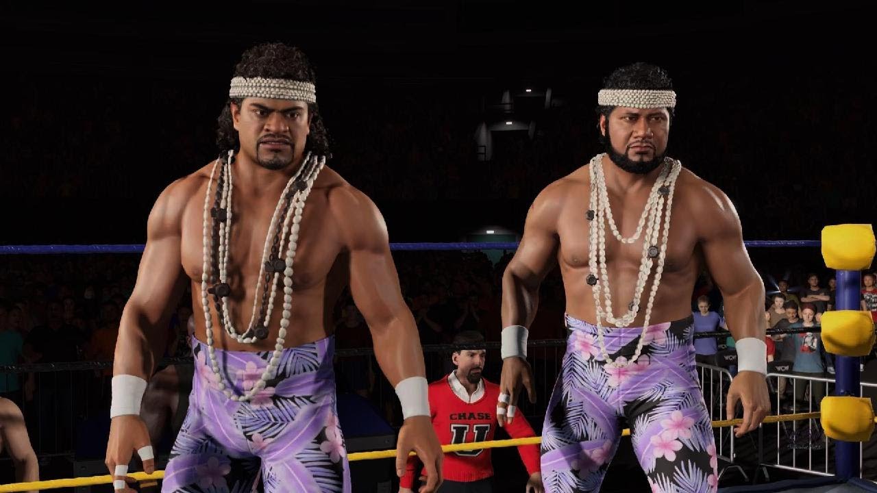 WWE 2K25_WCW Saturday Night: Chase U/Shaq v Islanders/Rocky Maivaia