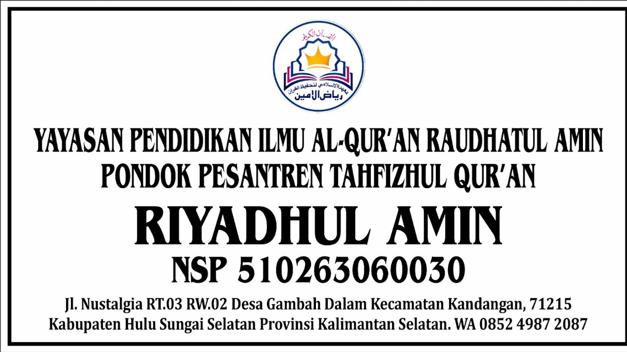 Siaran langsung PPTQ Riyadhul Amin Channel
