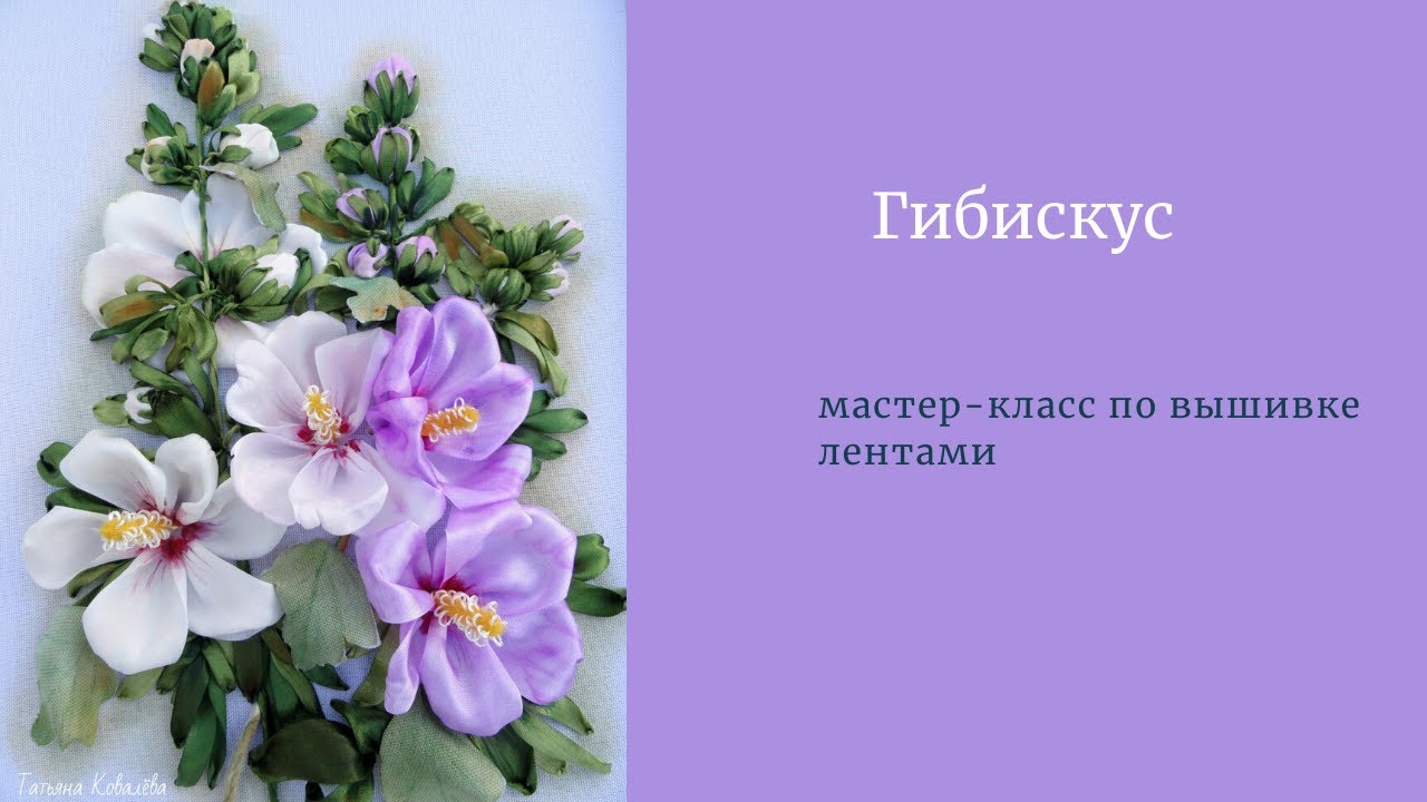 Вышиваем цветок гибискуса. Часть 1.