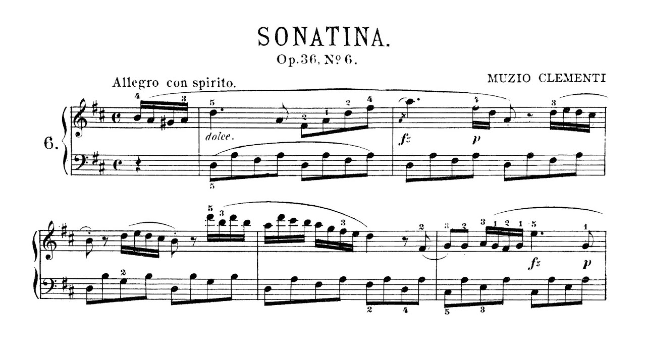 Muzio Clementi Piano Sonatina Op. 36 No. 6 in D Major