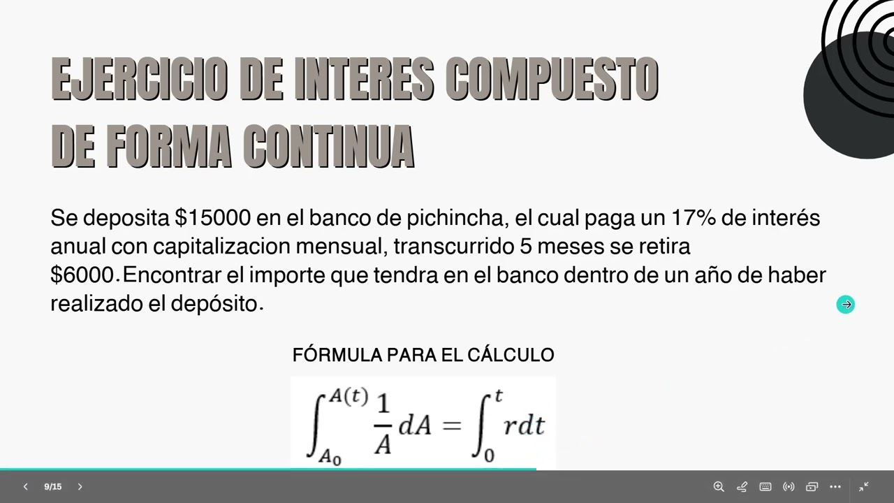 Interés Compuesto de manera continua