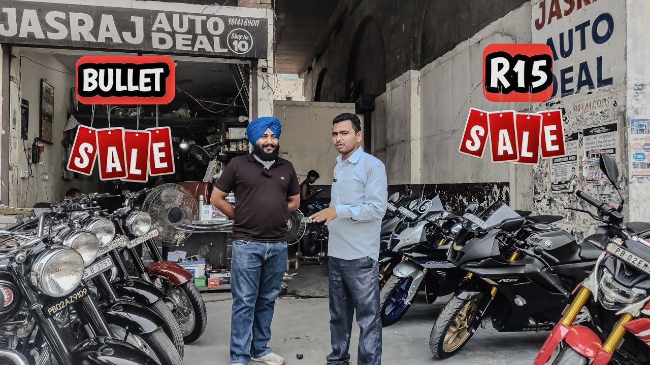 Used bullet, used R15 cheapest price me milegi. Scooter market Ludhiana