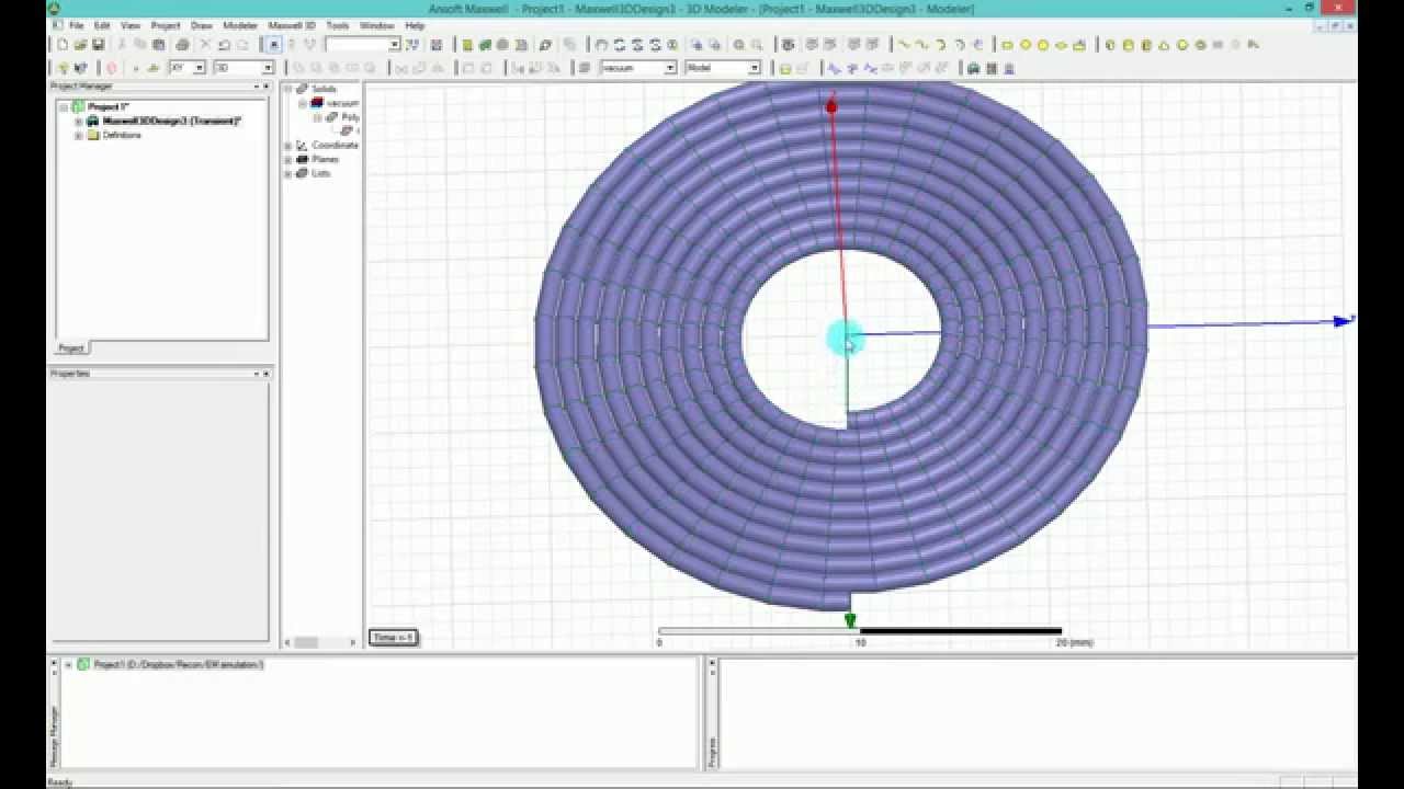 Ansys Maxwell - HFSS Как смоделировать спиральную кольцевую катушку для WPT