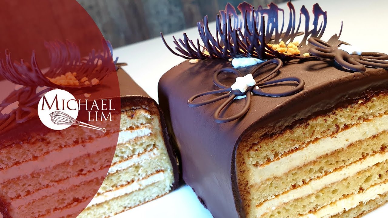 Layered Almond Cake With Butter Cream & Chocolate