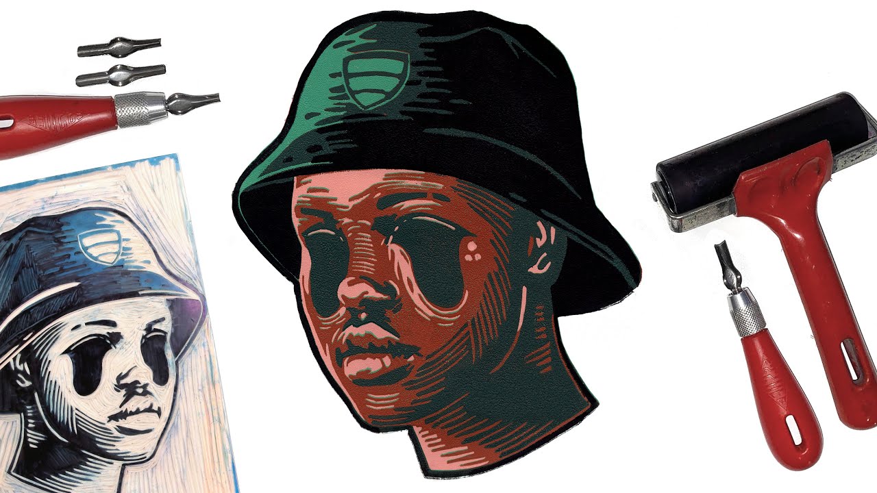 REDUCTION LINO PRINTING - 5 Layer Portrait Speed Art