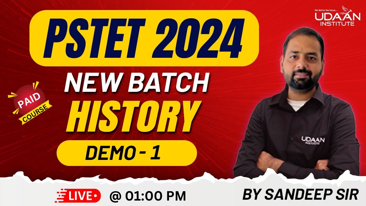 PSTET 2024 | HISTORY | PAID COURSE | NEW BATCH | DEMO-1 | 01:00 PM | BY SANDEEP SIR