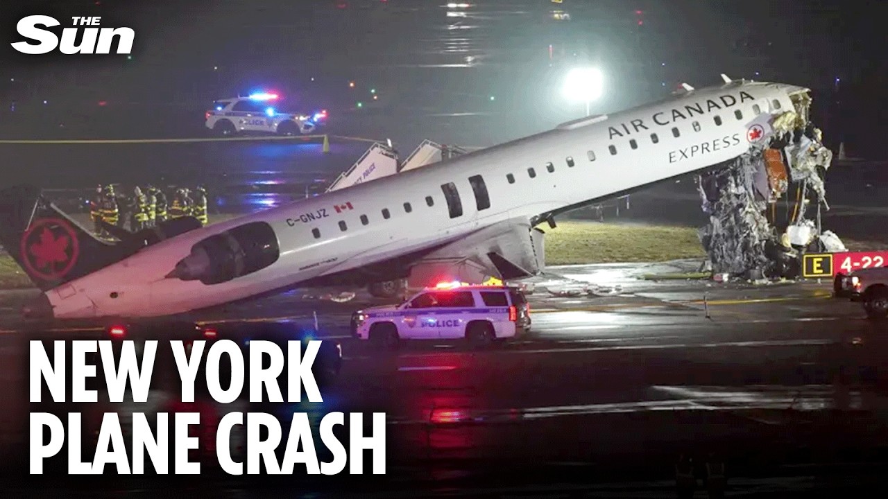 Major New York airport shutdown as plane crashes into vehicle, killing pilot and co-pilot