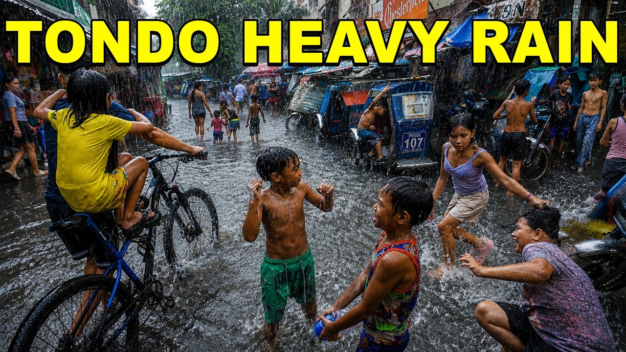 TONDO MANILA HEAVY RAIN 2026 🇵🇭 Bagyong Inday Typhoon Wet Walk | 4K HDR WALKING TOUR