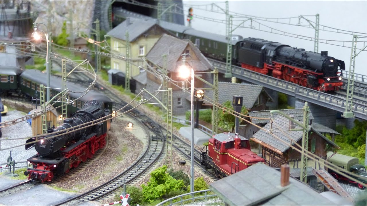 Dampfbetrieb DB Epoche 3 auf der Märklin M-Gleis Anlage