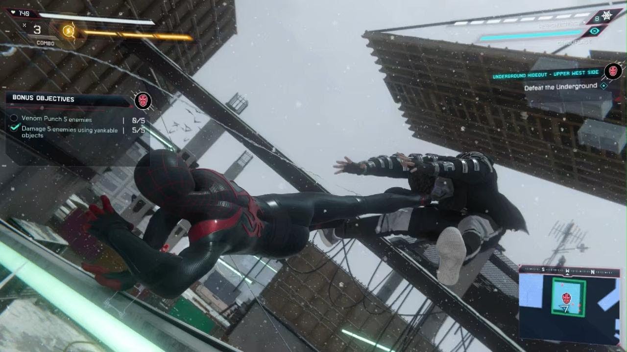 Spider Man Miles Morales stealth gameplay (Underground hideout & Roxxon lab)