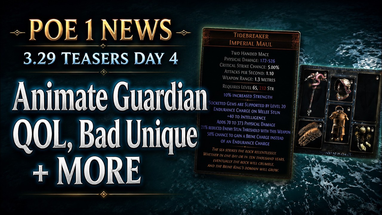 POE 1 - 3.29 Teasers Day 4: Animate Guardian & New Player QOL - Path of Exile Curse of the Allflame