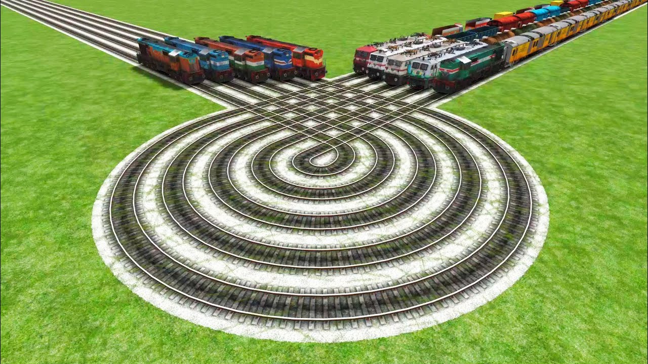 ALL REALISTIC TRAINS CROSSING SLIDE SNAKE 🐍 TRACKS | RAILROAD CROSSING🍓#train #trainvideo #railways 