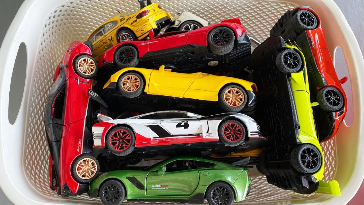 Box full of diecast Cars, Top toy Cars, Pagani, CrossHairs, McLaren, Race Cars