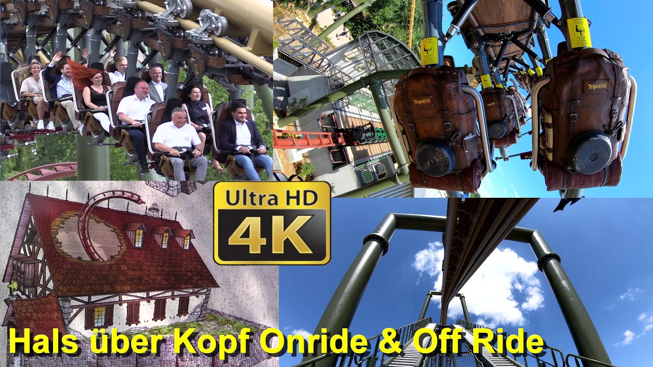 Hals &uuml;ber Kopf Onride (POV) Tripsdrill Neuheit 2020 Off Ride + Wartebereich & Station Er&ouml;ffnung (4K)
