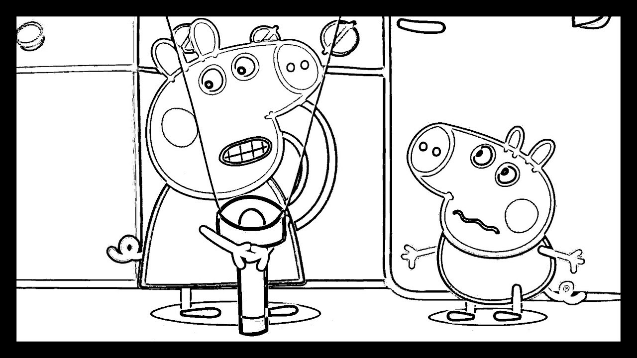Baby Draw Peppa Pig With Flashlight - Learn Drawing