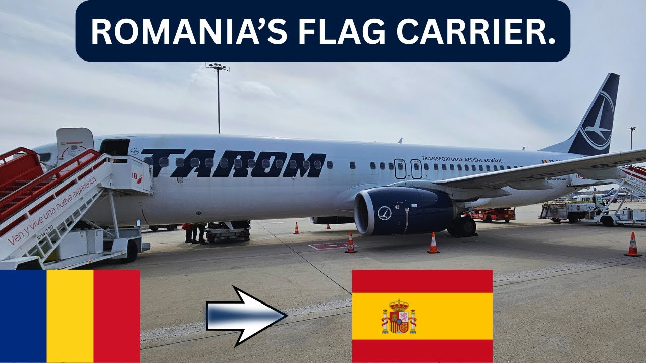 Economy class on Romania's Flag Carrier TAROM | Boeing 737-800 | Bucharest to Madrid | Flight Review