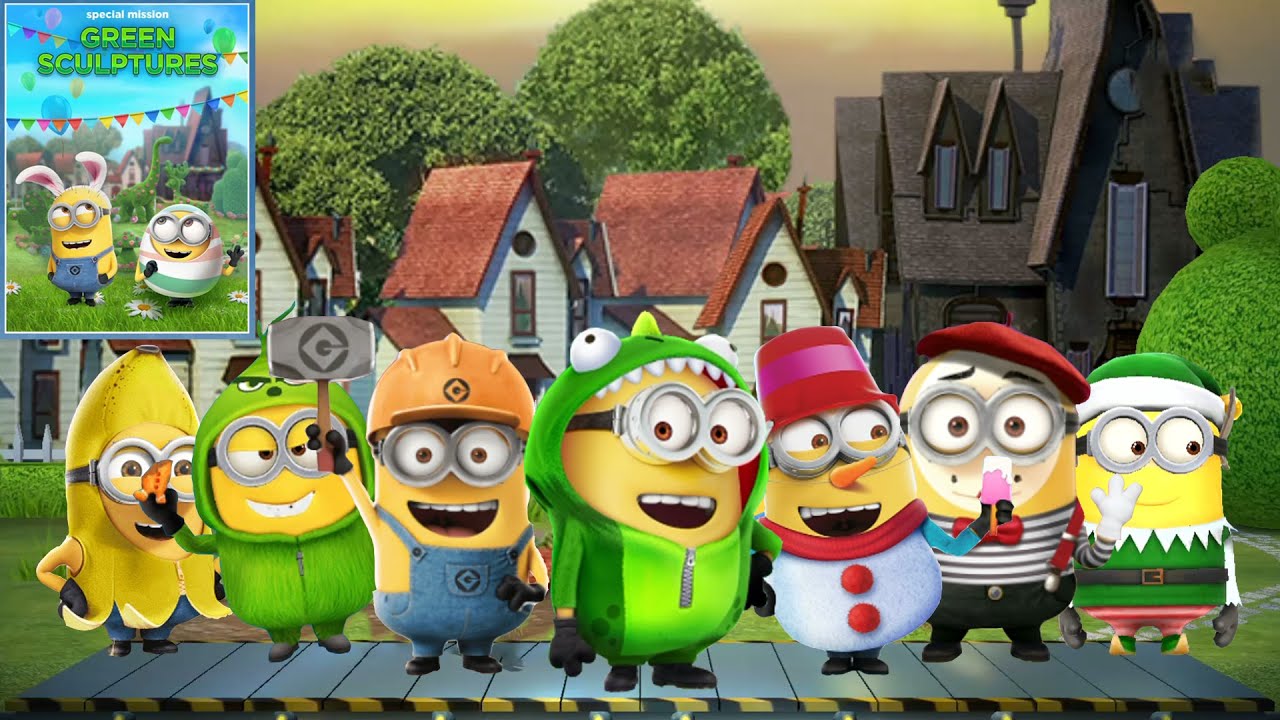 Minion Rush Special Mission Green Sculptures At Residential Area | Gameplay | Stage 1 Part 1 | FHD
