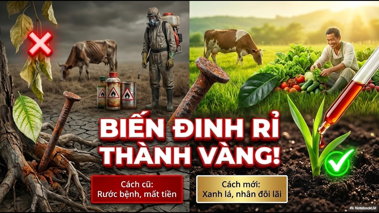 C&aacute;ch biến ĐINH SẮT RỈ S&Eacute;T th&agrave;nh si&ecirc;u ph&acirc;n b&oacute;n vi lượng (Fe)..? Gi&uacute;p c&acirc;y bung l&aacute; xanh đen b&oacute;ng!