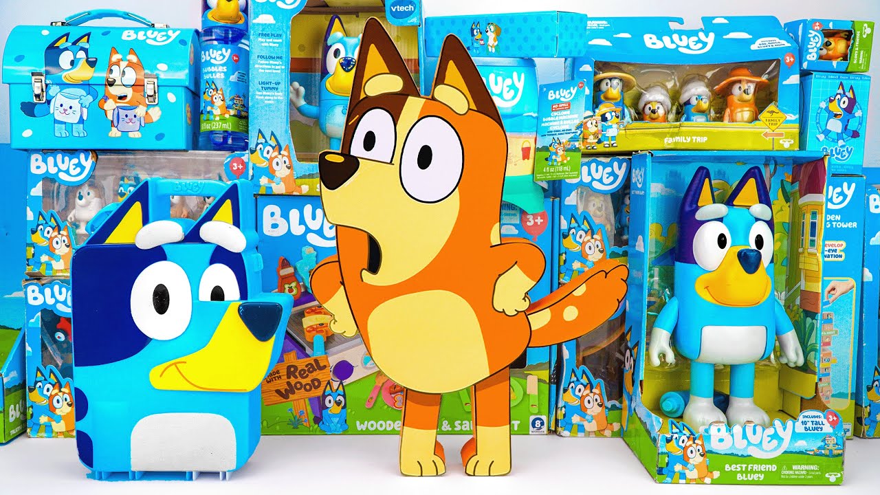 Bluey Toy Collection Unboxing Review 🧡 Mystery Funny Chilli Box & Bluey's Play and Go Playset