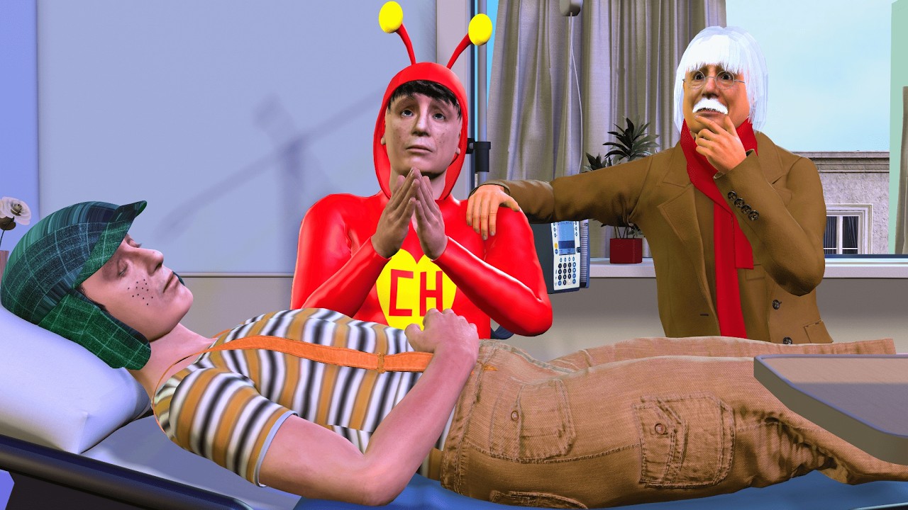 Chapolin Visita Chaves No Hospital - ( Esquetes Animadas )