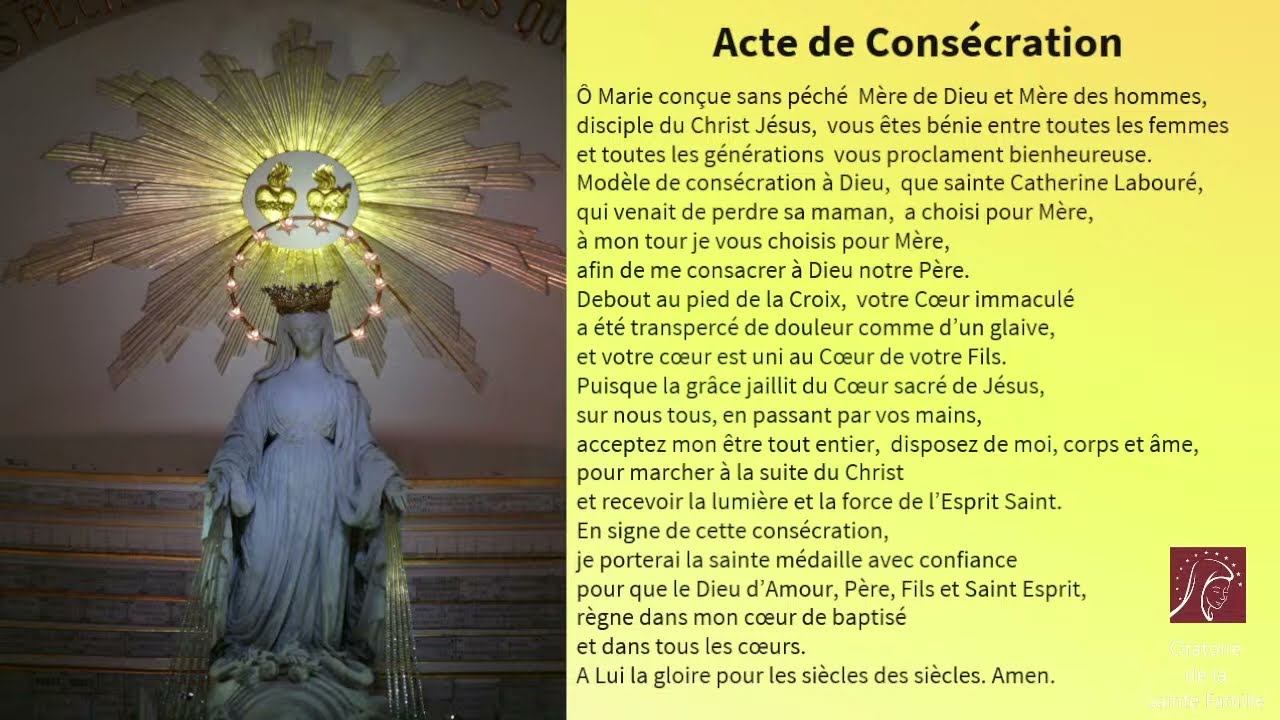 Acte de Consécration à Notre Dame de la Médaille Miraculeuse