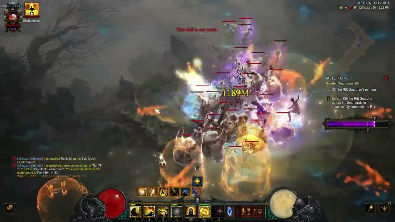 Diablo 3 [Season 34] SSF SC Lod Wave of Light Monk Solo GR150 in 14:53 (Server First SSF 150)