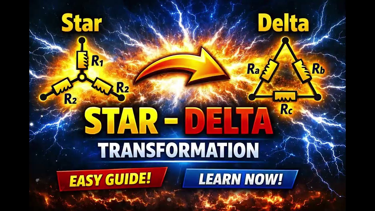 Electrical Engineering Basics: Star–Delta Transformation (Super Easy Explanation)