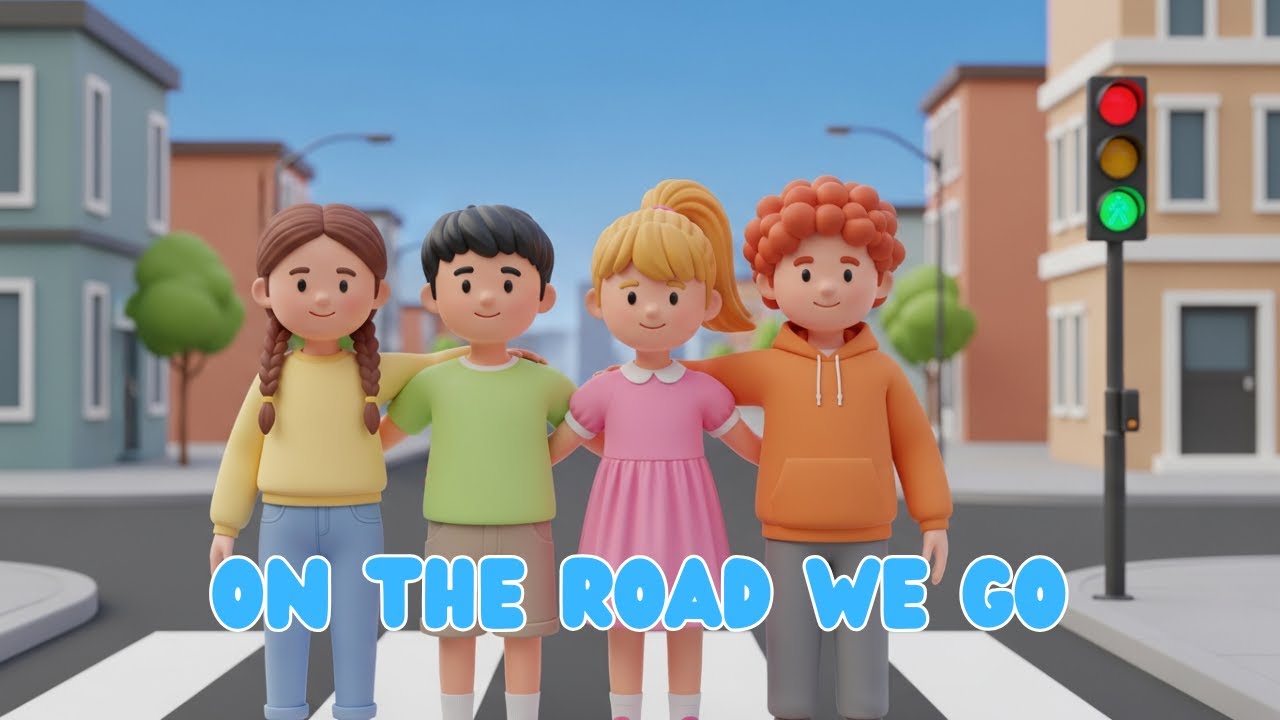 On the Road We Go 🚦 Kids Safety Song About Traffic Rules | 3D Animation