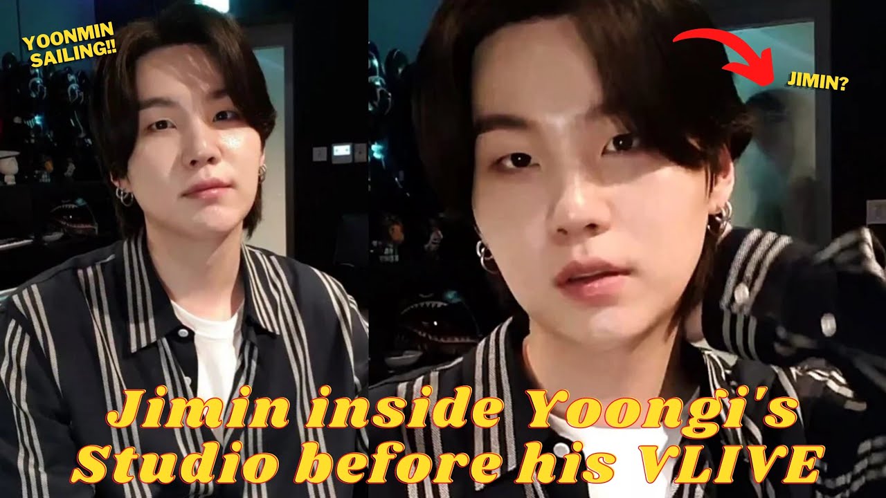 Is Jimin, Inside Yoongi's Studio, Before His Vlive? ♡ Yoonmin New Moments🔥🐱♡🐣