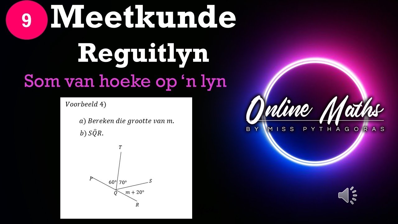 Meetkunde Reguitlyn Graad9: L1 Som van aangrensende hoeke op 'n Reguitlyn