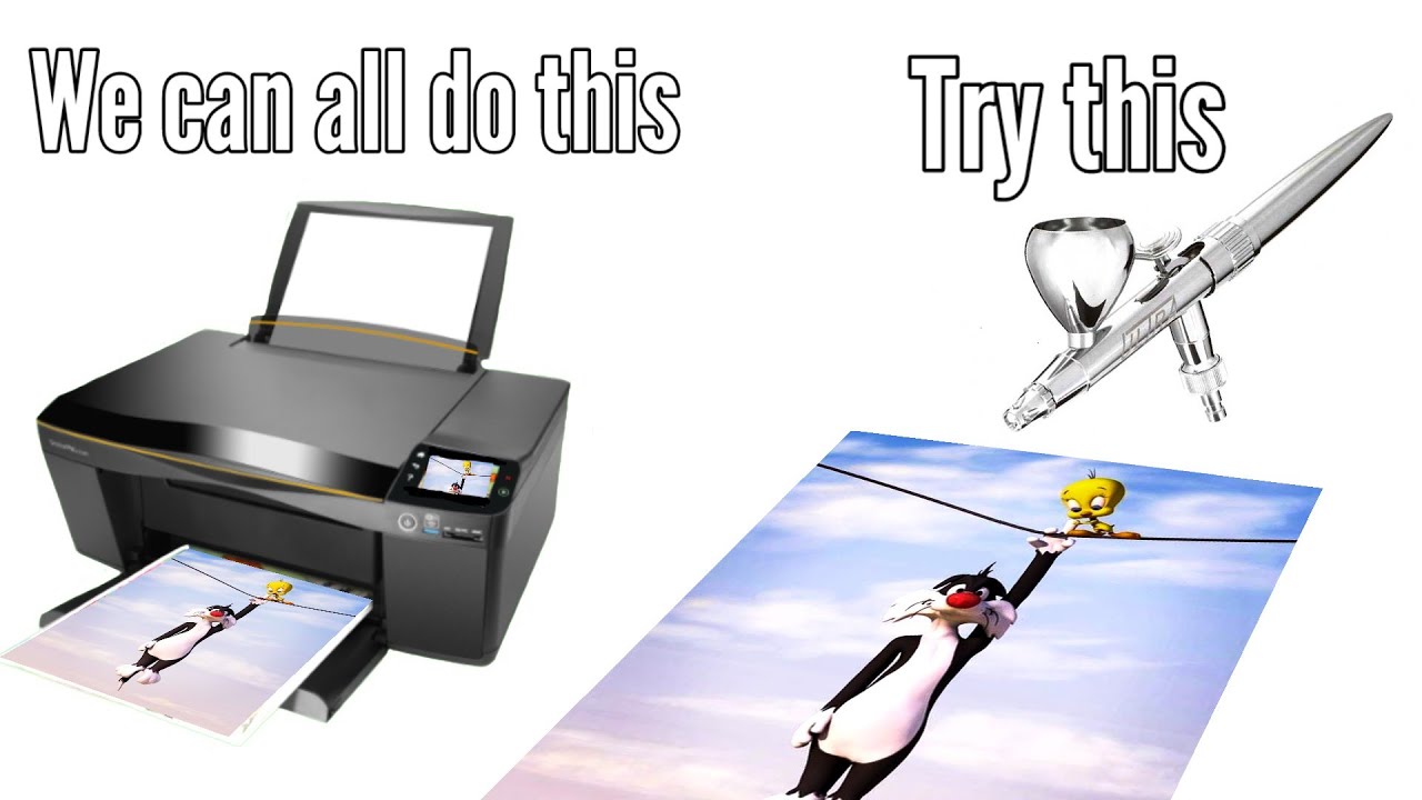 Airbrushing for beginners  sylvester and tweety