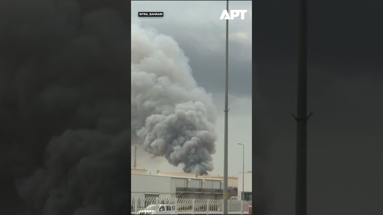 Smoke Rises From Bahrain Bapco Oil Refinery After Iranian Drone Attack | APT