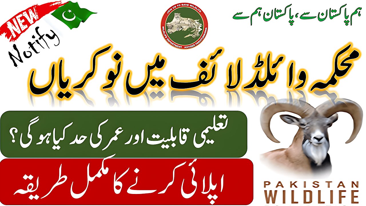 Wildlife Department Government Jobs | Notify Pakistan | Wildlife Jobs 2025-26