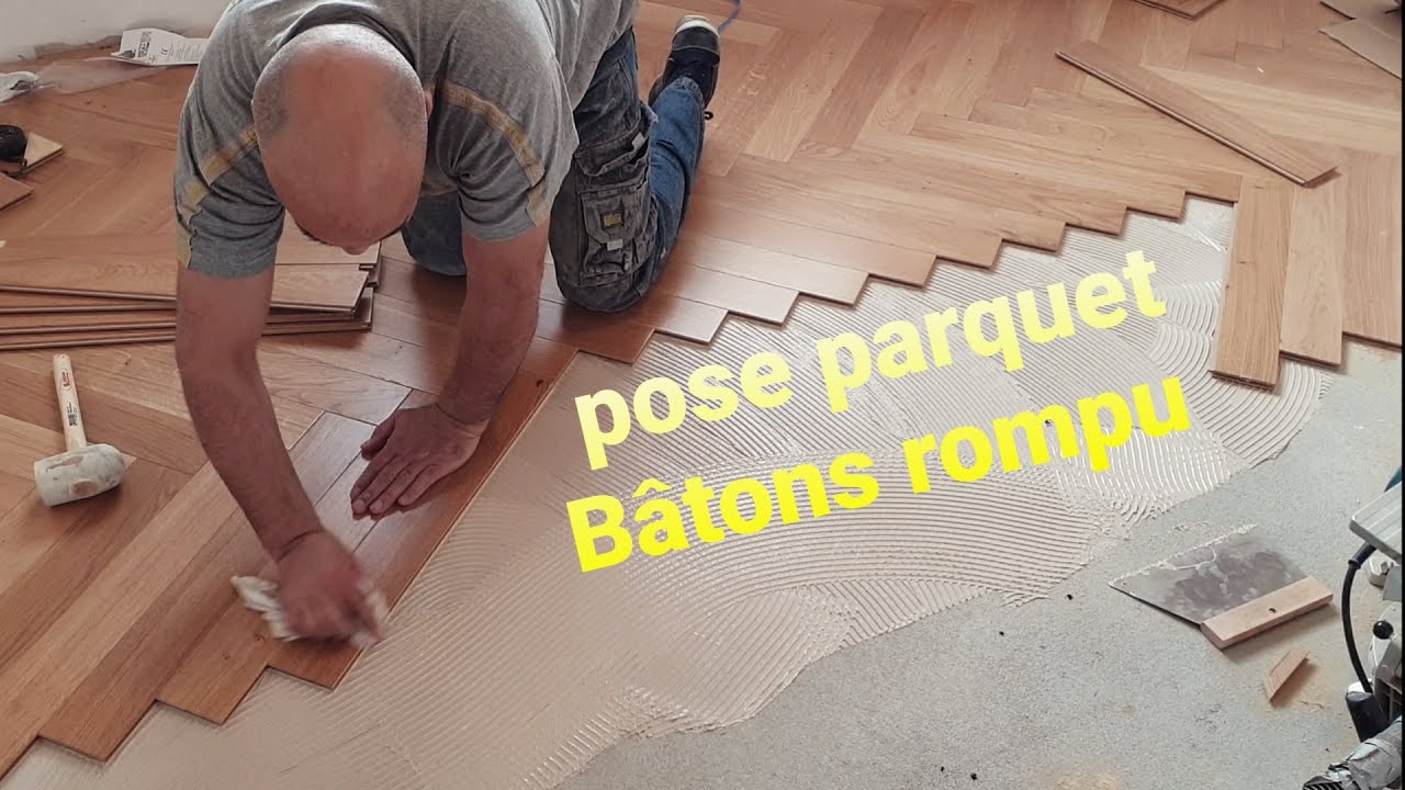 pose parquet  bâton rompu 14mm (partie 2)
