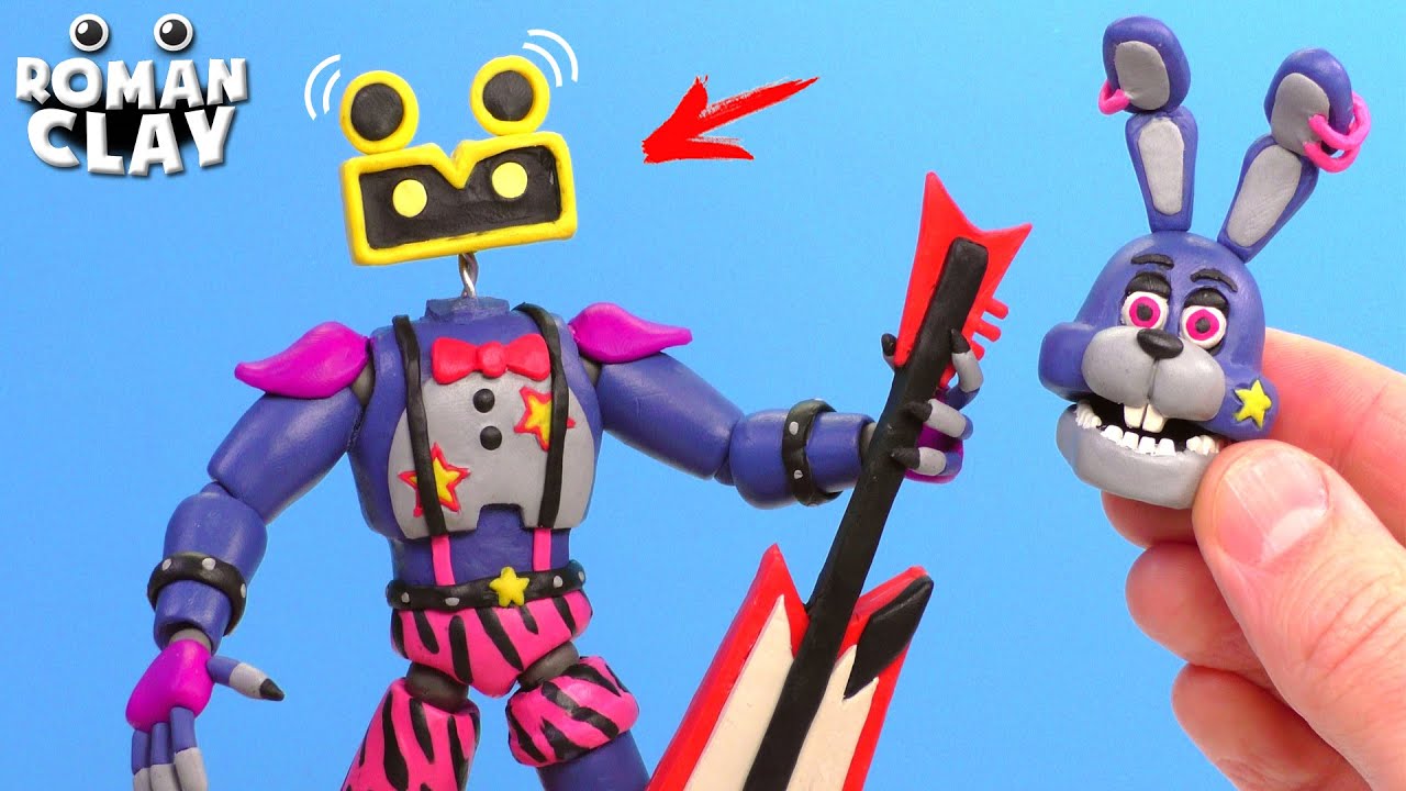 Animatronic Glamrock BONNIE and BOT with Clay ► FNAF Security Breach | Roman Clay Tutorial